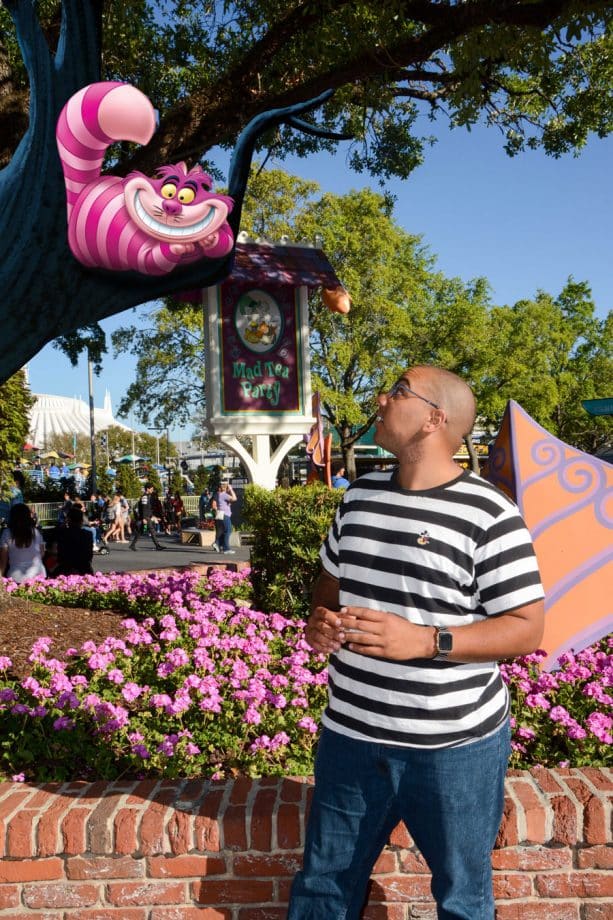 New Disney PhotoPass Magic Shot near Mad Tea Party at Magic Kingdom Park and in the United Kingdom Pavilion at Epcot