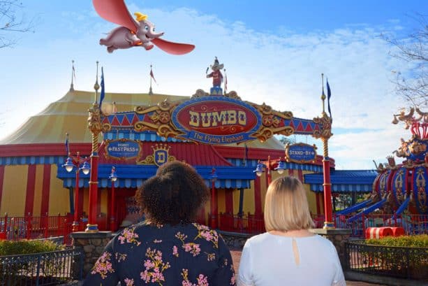 New Disney PhotoPass Magic Shot near Dumbo the Flying Elephant at Magic Kingdom Park 