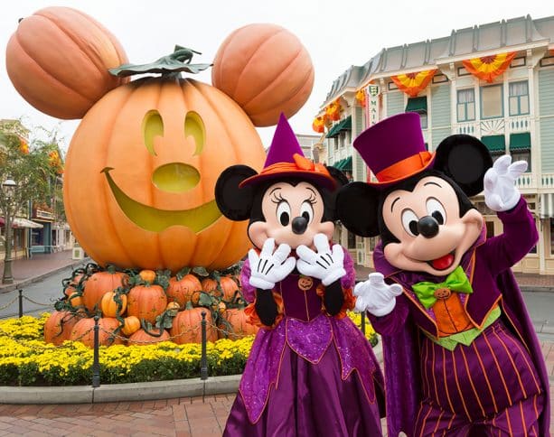 Minnie and Mickey Mouse at Halloween Time at the Disneyland Resort