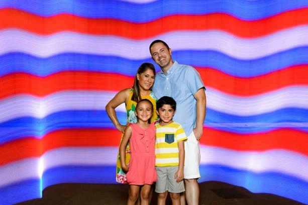 Famiy photo at Walt Disney World Resort celebrating Independence Day