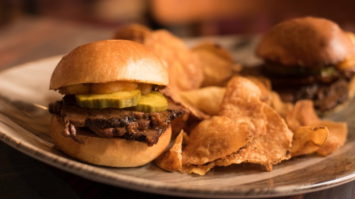 | The Main Street Mouse Bayou Brisket Sliders at Scat Cats Club at Disneys Port Orleans Resort French Quarter