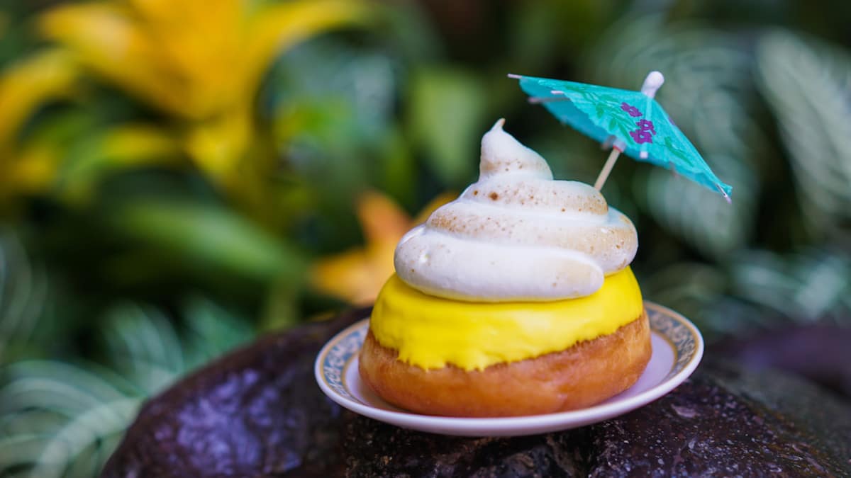 Pineapple filled Donut with Meringue at Main Street Usa Coffee Cart at Disneyland Park
