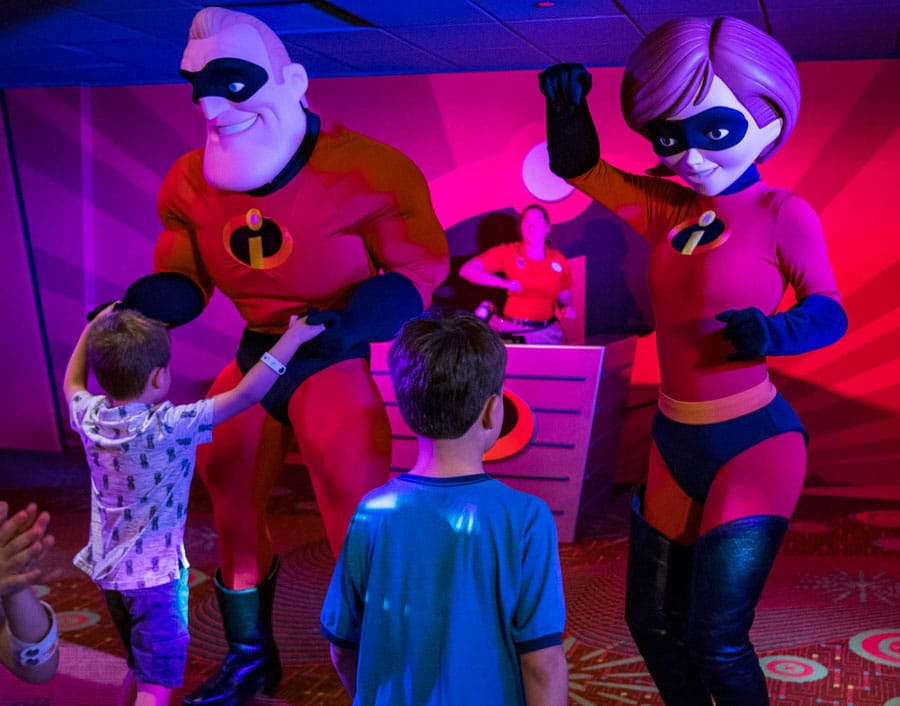 Dance party with Mr. and Mrs. Incredible in Pixar Play Zone at Disney's Contemporary Resort