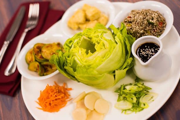 Vegan Tofu Lettuce Wraps at Sci fi Dine in Theater Restaurant at Disneys Hollywood Studios