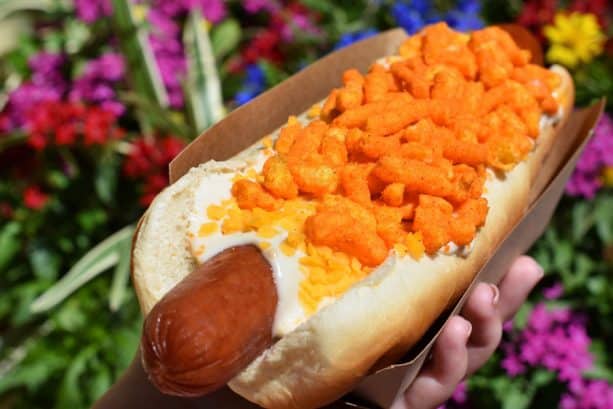 | The Main Street Mouse Cheese Hot Diggity Dog at Caseys Corner at Magic Kingdom Park