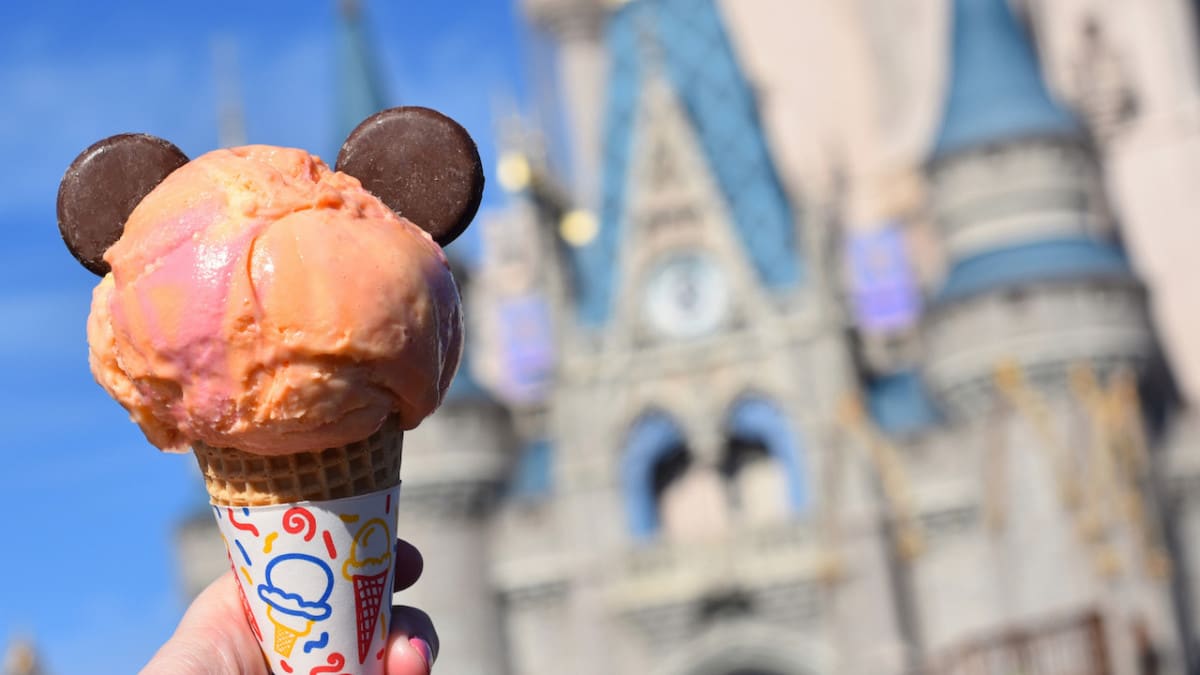 | The Main Street Mouse Ice Cream Cone with Mouse Ears at Plaza Ice Cream Parlor at Magic Kingdom Park