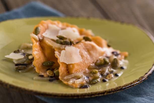 Butternut Squash Ravioli at the Wine Wine Studio Marketplace for the Epcot International Food Wine Festival