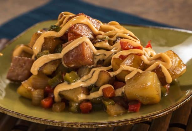 Teriyaki galzed Spam Hash at the Hawaii Marketplace for the Epcot International Food Wine Festival