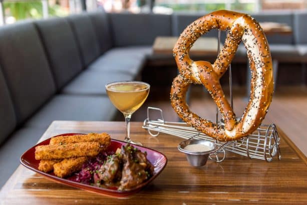 Bavarian Roasted Pork Shanks, Air Pirate’s Pretzels, and Autumn Smash at Jock Lindsey’s Hangar Bar for WonderFall Flavors at Disney Springs