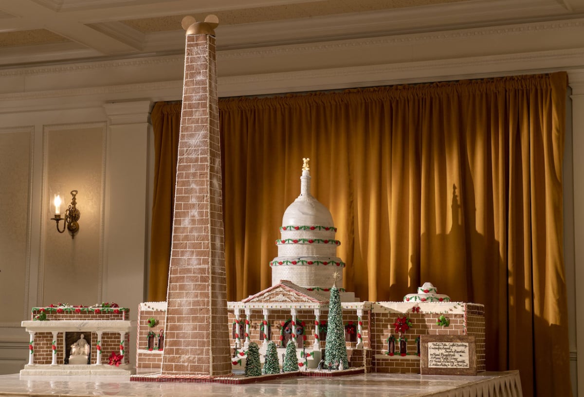 | The Main Street Mouse 2018 Holiday Gingerbread Display at the American Adventure at Epcot