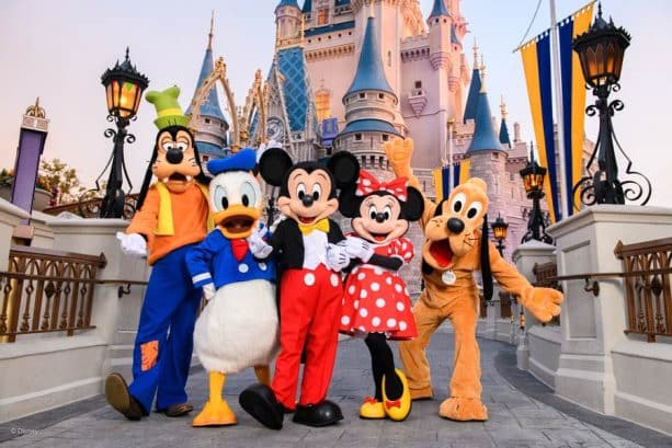 Goofy, Donald, Mickey, Minnie and Pluto at Magic Kingdom Park