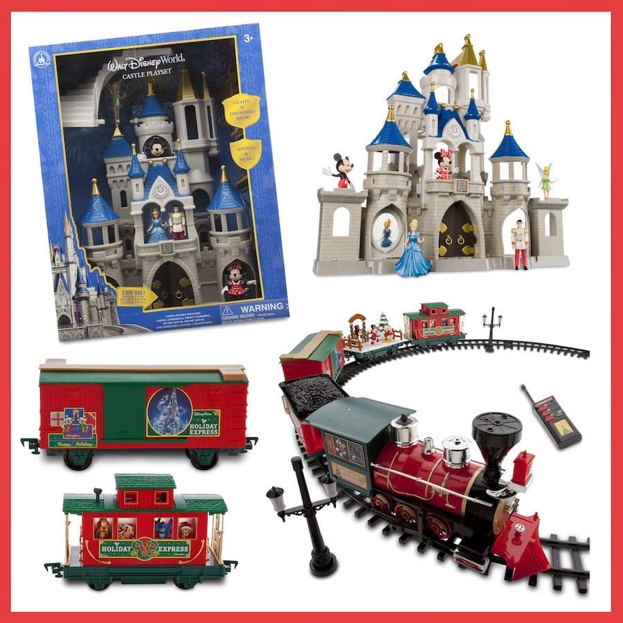 Disney Parks Holiday Train Set and Cinderella Castle Play Set