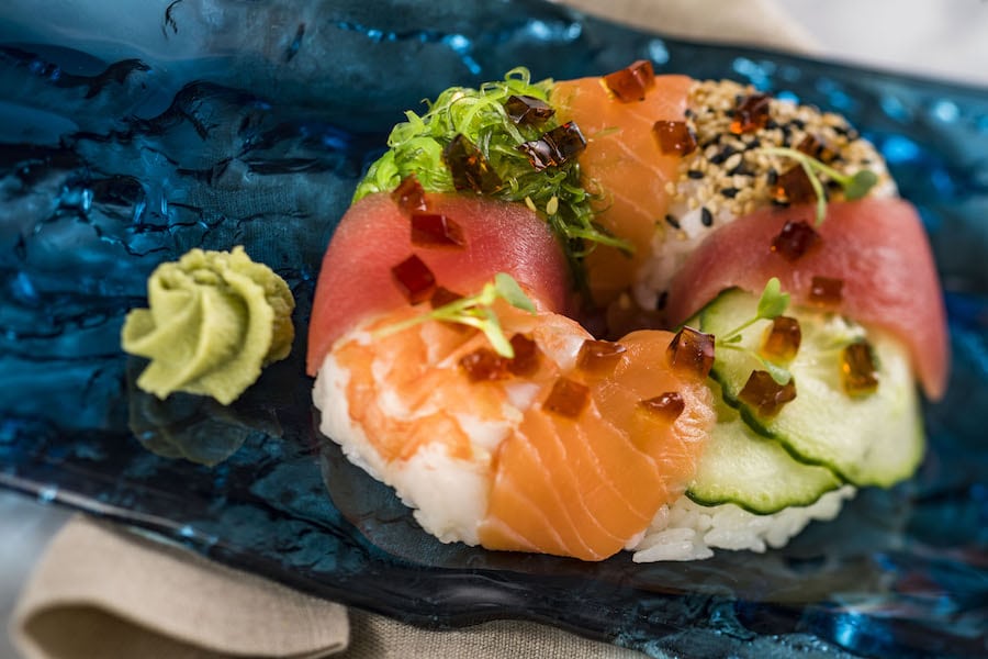 | The Main Street Mouse Sushi Donut from the Takumi Table Food Studio at Epcot International Festival of the Arts