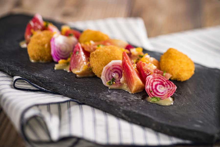 | The Main Street Mouse Barbabietole Dolci Caprino Fritto from Larte Di Mangiare Food Studio at Epcot International Festival of the Arts