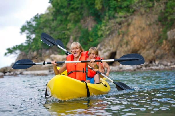 Kayaking by the dramatic rock formations in Cabo San Lucas with Disney Cruise Line
