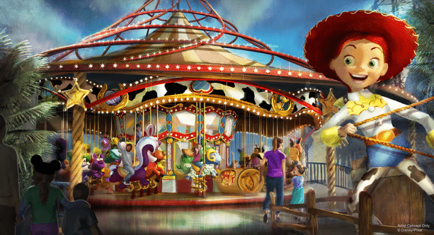 Jessie’s Critter Carousel at Pixar Pier, Disney California Adventure park