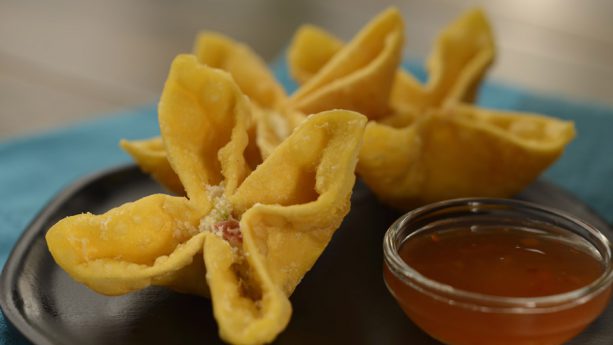House made Crab and Cheese Wontons from Lotus House at the 2019 Epcot International Flower Garden Festival