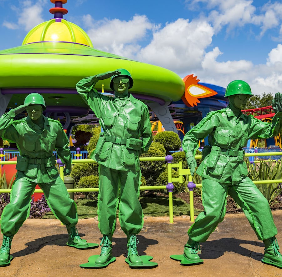 The Green Army Patrol at Toy Story Land