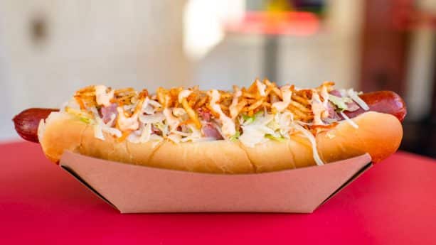 Caseys Corn Beef Hash Dog at Caseys Corner at Magic Kingdom Park