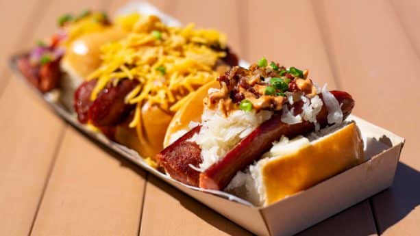 Three Little Pigs Hot Dog Sampler from BB Wolfs Sausage Co at Disney Springs