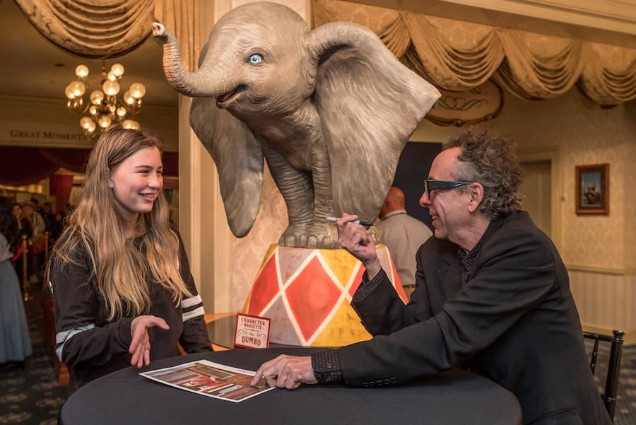 Director Tim Burton Surprises Disneyland Park Guests During a Sneak Peek of “Dumbo”