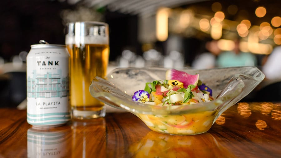 Market or Fresh Catch Ceviche and La Playita Lager from STK Orlando for Disney Springs Flavors of Florida
