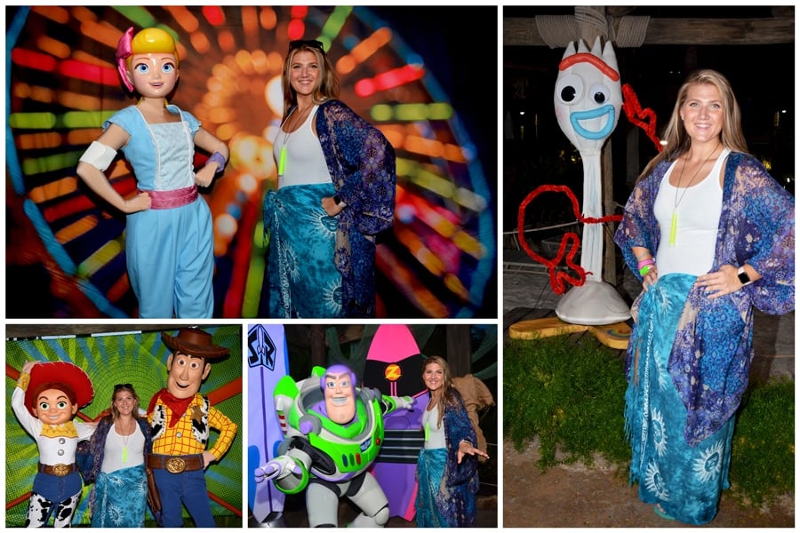 Collage of photo ops found at Disney H2O Glow Nights at Disney’s Typhoon Lagoon Water Park