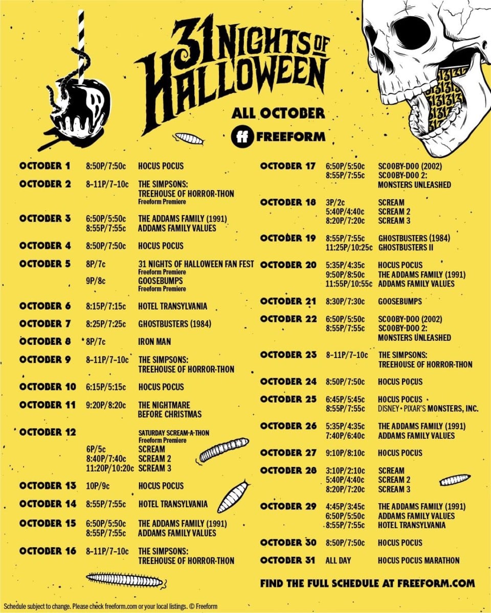 Freeform’s 31 Nights of Halloween lineup includes lots of Hocus Pocus!