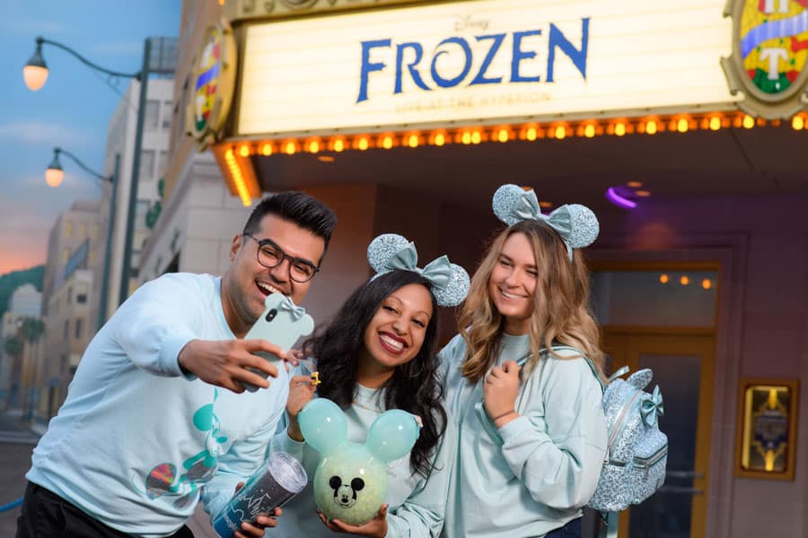 Arendelle Aqua Mickey Balloon Premium Popcorn Bucket at Disneyland Resort