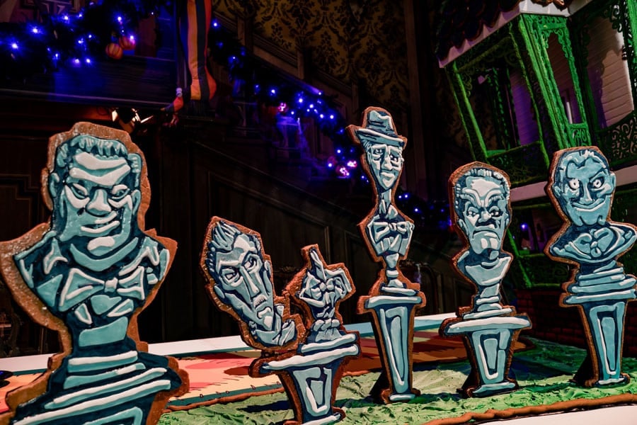 2019 Haunted Mansion Holiday 50th Anniversary Gingerbread House at Disneyland park details