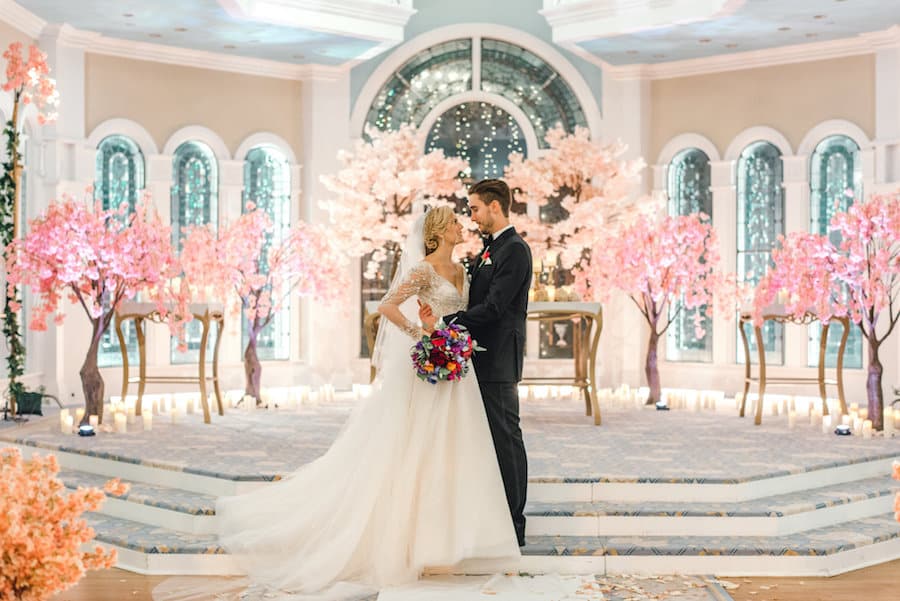 Couple getting married at Disney