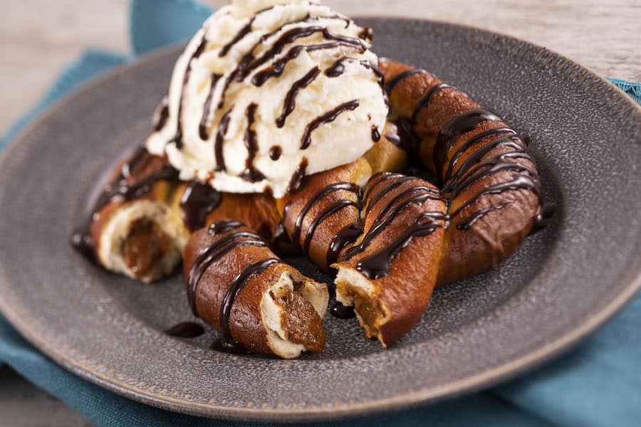 Warm Caramel Stuffed Salted Pretzel from Refreshment Outpost for the 2019 Epcot International Festival of the Holidays