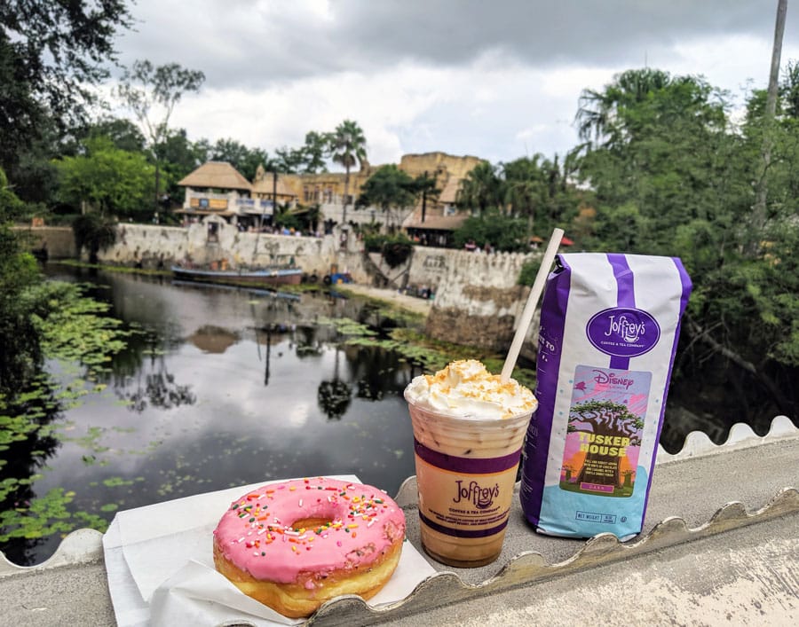 Donut, Lion’s Latte and Coffee from Joffrey’s Coffee at Disney's Animal Kingdom