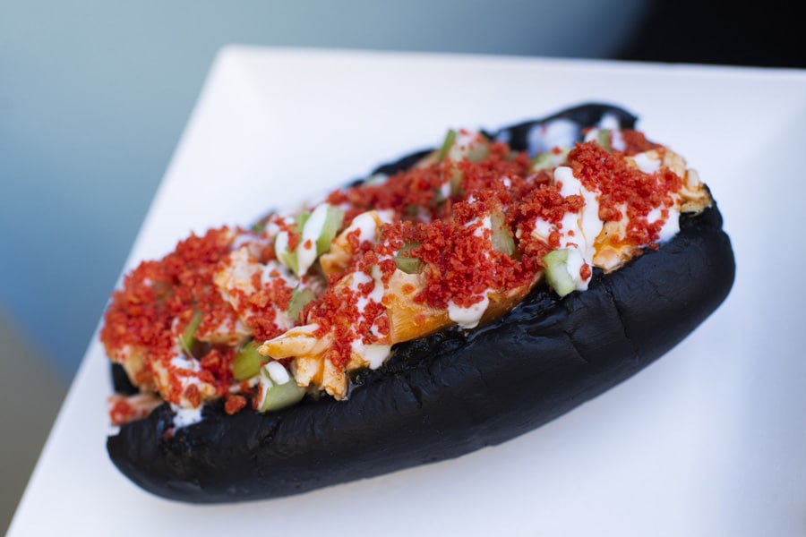 Hades Hot Dog from Caseys Corner for Disney Villains After Hours 2020 at Magic Kingdom Park