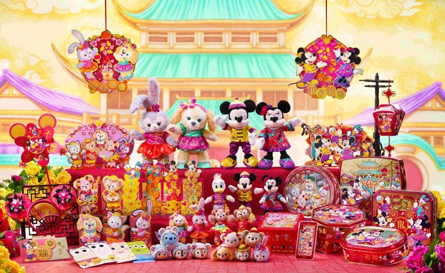 Lunar New Year merchandise items at Hong Kong Disneyland Resort