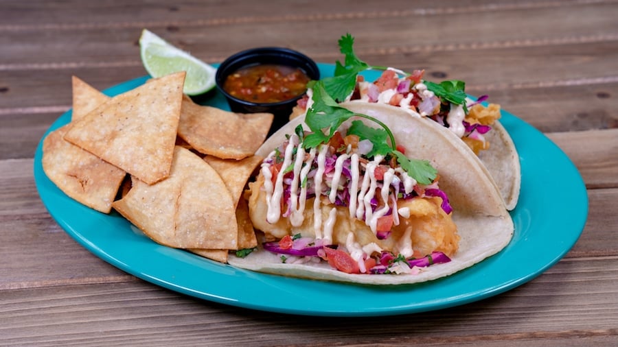 Beer-Battered Fish Tacos from Paradise Garden Grill for Disney California Adventure Food & Wine Festival