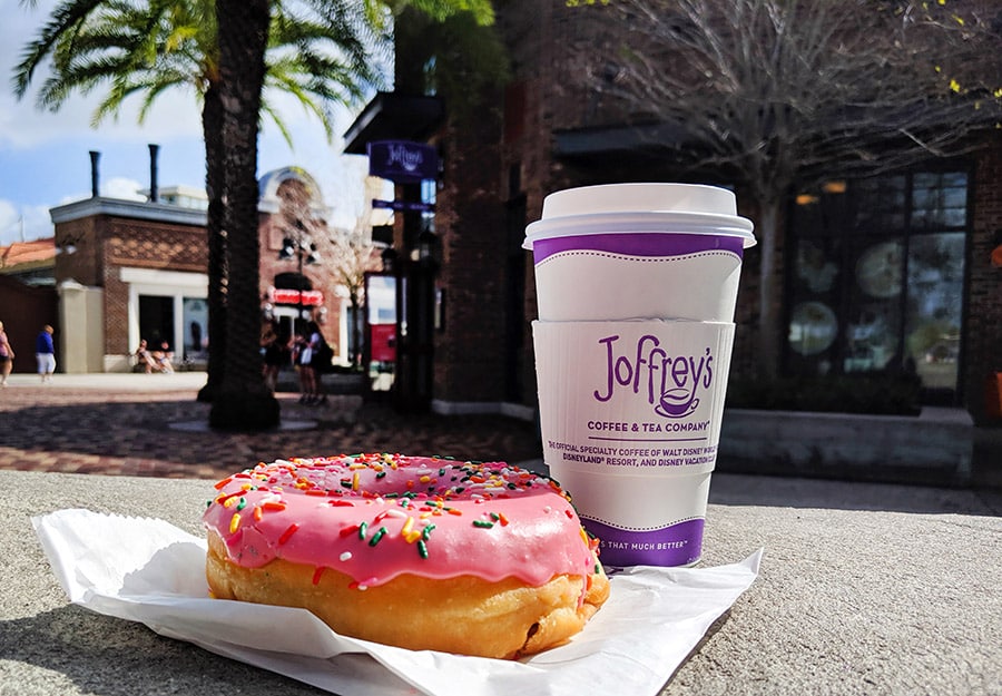 Joffrey’s Coffee and Tea at Disney Springs and a donut
