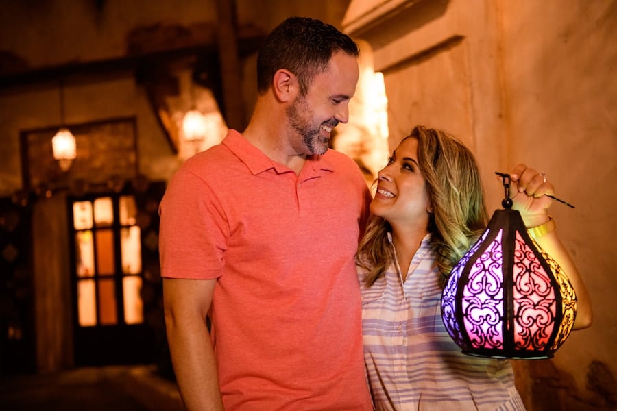 Valentine's Day photo option from Disney PhotoPass Service in Morocco pavilion at Epcot