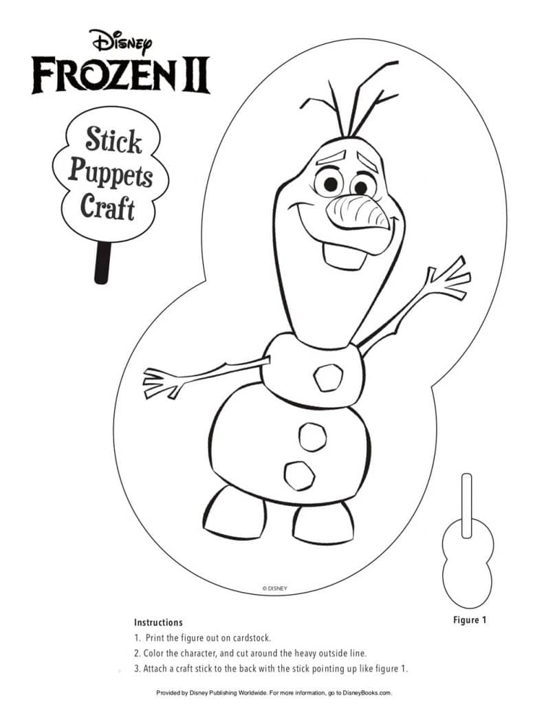 Disney Frozen II Stick Puppets Craft – Olaf