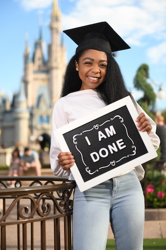 | The Main Street Mouse Graduate on a Capture Your Moment Session from Disney Photopass