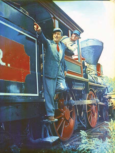 Walt on location for the filming of The Great Locomotive Chase.