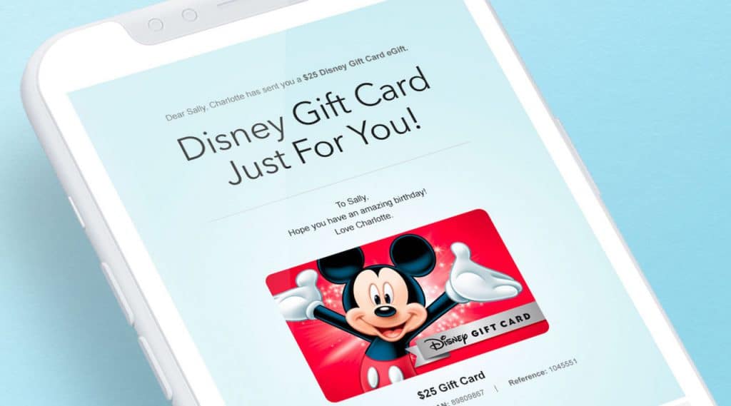 Electronic Disney Gift Card