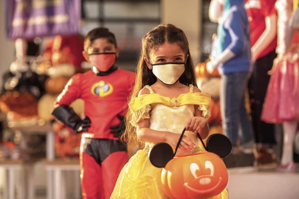 Kids dressed in Halloween costumes