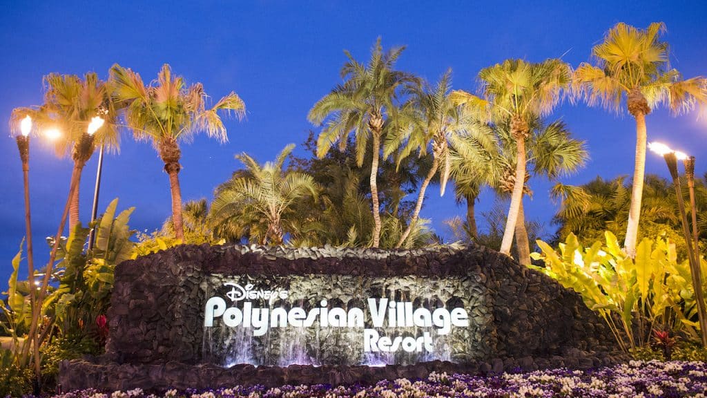 Sign outside of Disneys Polynesian Village Resort