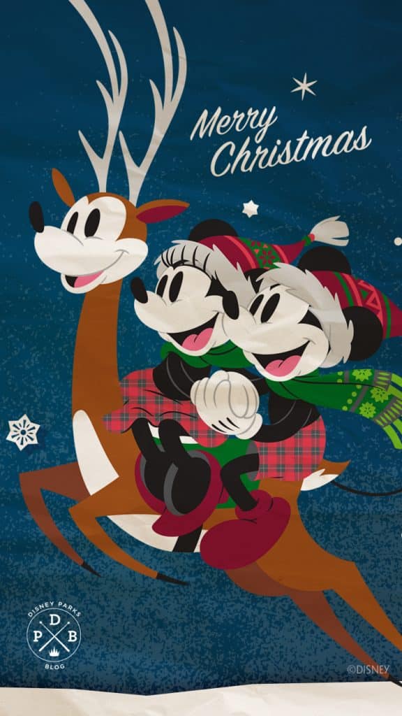 Mickey & Minnie Mouse 2018 Holiday Wallpaper 750x1334