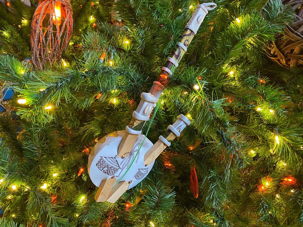 Ornament on the towering tree in the Jambo House lobby at Disneys Animal Kingdom Lodge