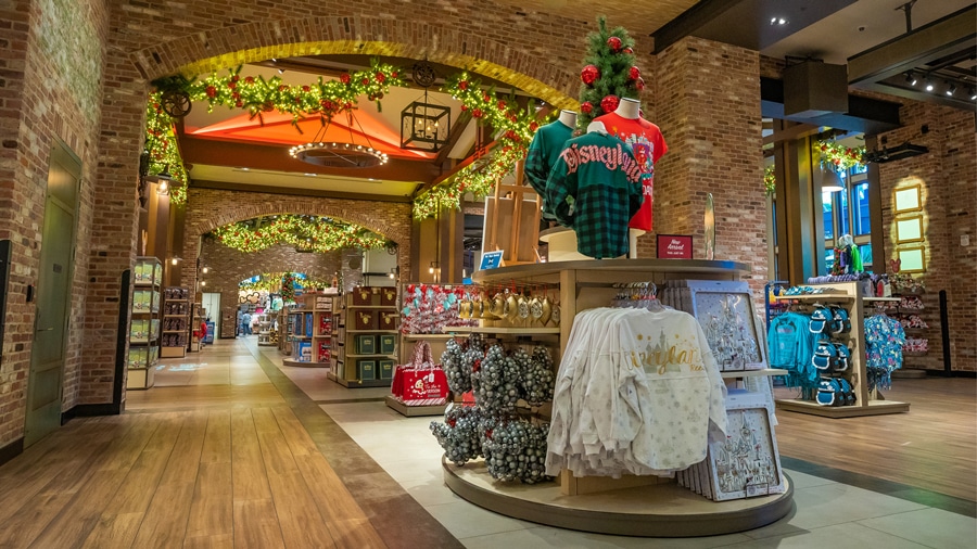 | The Main Street Mouse Holiday Merchandise Display at Disneyland Resort