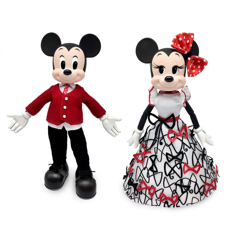 Limited edition doll set featuring both Mickey Mouse and his sweetheart Minnie Mouse in elegant attire
