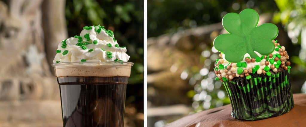 | The Main Street Mouse Irish Coffee and St Patricks Day Cupcake from Disney's Animal Kingdom