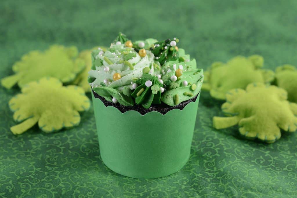 | The Main Street Mouse Luck of the Green Chocolate Cupcake from Landscape of Flavors at Disneys Art of Animation Resort and Everything Pop Shopping and Dining at Disneys Pop Century Resort